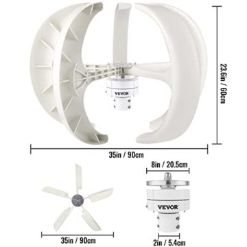 VEVOR Windgenerator 600 W 12 V Solargenerator Turbine Generator Laterne tragbar - 8