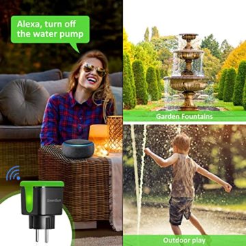WLAN Steckdose Outdoor GreenSun misst den Stromverbrauch Gartensteckdose Außensteckdose Smart Steckdose Strommessgerät WiFi mit APP Stromzähler Stromverbrauchszähler Wasserdicht - 3