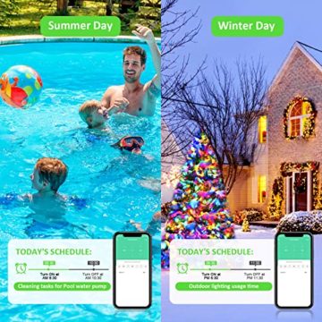 WLAN Steckdose Outdoor GreenSun misst den Stromverbrauch Gartensteckdose Außensteckdose Smart Steckdose Strommessgerät WiFi mit APP Stromzähler Stromverbrauchszähler Wasserdicht - 4