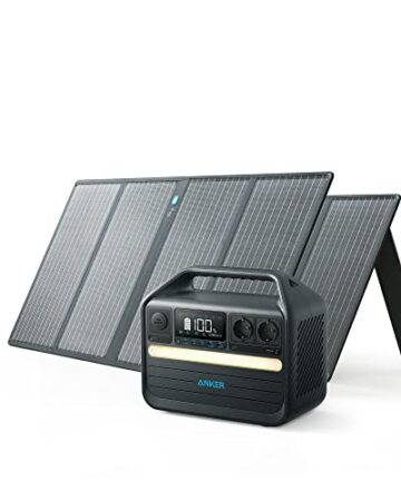 Anker 555 Powerstation mit 2*100W Solarpanel, 1024Wh LiFePO4 Batterien, 1000W tragbare Solargenerator, 3 USB-C PD Anschlüsse mit 100W, Balkon Solaranlage, Powerhouse für Camping, Stromausfälle, Balkon - 1