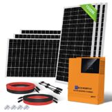 ECO-WORTHY 4 kW·h/Tag Solarpanel System Stromversorgung für Netzunabhängige Haushalte 1000W 24V: 6 Stücke 170W Monokristallines Solarmodul + 3000W 24V-220V All-in-One-Maschine Invertersteuerung - 1