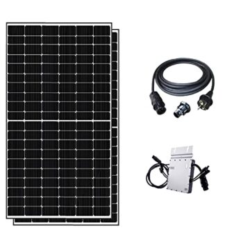 Solar-PV 1000W Balkonkraftwerk Photovoltaik Solaranlage – Mit EPP 500W Solarmodule und Hoymiles 800W Mikrowechselrichter - 1