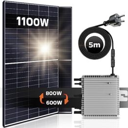 Solaranlage Balkonkraftwerk Set 1100W/600-800W, Monokristallin, (Deye Micro Inverter 600W Upgradebar auf 800W, 5m Anschlusskabel, Solarkabel, Balkon Mini-PV Anlage) genehmigungsfrei Photovoltaikanlage - 1