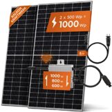 Solarway Balkonkraftwerk 1000W Komplett Steckdose, 600W/800W/1000W Ausgang einstellbar, 2 x 500W JaSolar-Module, 1 x Deye 1000W Wechselrichter mit APP&WiFi, Plug&Play (1000.2, watts) - 1