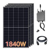 VESKA Balkonkraftwerk 1840 W / 2000 W Photovoltaik Solaranlage Steckerfertig WiFi Smarte Mini-PV Anlage 1840 Watt - 1