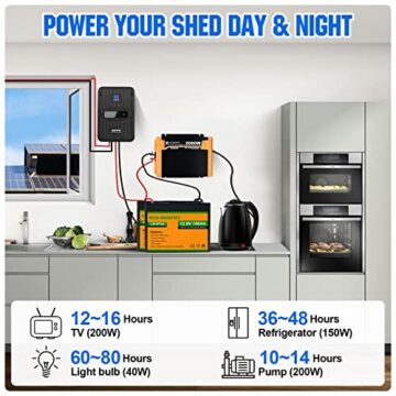 ECO-WORTHY 2.72kW·h Solarsystem, 680W 12V Solaranlage Komplettset für Wohnmobil: 4 Stücke 170W Solarmodul + 40A MPPT Laderegler + 2 Stücke 100Ah Lithiumbatterie + 2000W Wechselrichter - 2