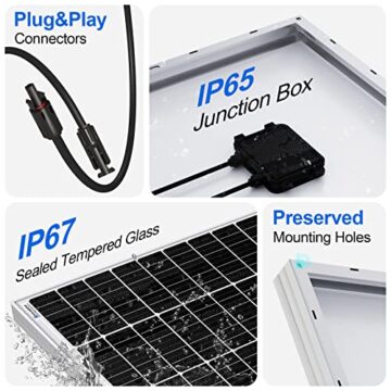 ECO-WORTHY 2.72kW·h Solarsystem, 680W 12V Solaranlage Komplettset für Wohnmobil: 4 Stücke 170W Solarmodul + 40A MPPT Laderegler + 2 Stücke 100Ah Lithiumbatterie + 2000W Wechselrichter - 5