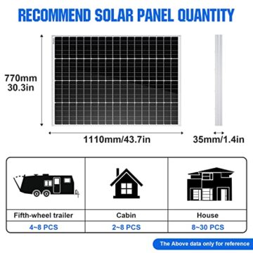 ECO-WORTHY 2.72kW·h Solarsystem, 680W 12V Solaranlage Komplettset für Wohnmobil: 4 Stücke 170W Solarmodul + 40A MPPT Laderegler + 2 Stücke 100Ah Lithiumbatterie + 2000W Wechselrichter - 8