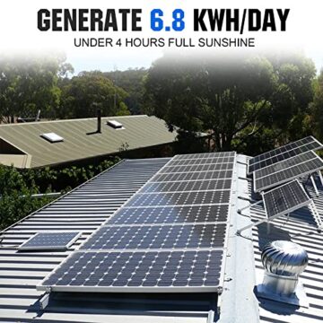 ECO-WORTHY 6,8 kWh Solarsystem 1700W 24V mit Wechselrichter und Batterie Netzunabhängig für Wohnmobil: 10 * 170W Solarmodul + 60A MPPT Laderegler + 4 Stücke 100Ah Lithiumbatterie+ 3000W Wechselrichter - 2