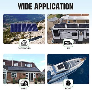 ECO-WORTHY 6,8 kWh Solarsystem 1700W 24V mit Wechselrichter und Batterie Netzunabhängig für Wohnmobil: 10 * 170W Solarmodul + 60A MPPT Laderegler + 4 Stücke 100Ah Lithiumbatterie+ 3000W Wechselrichter - 7