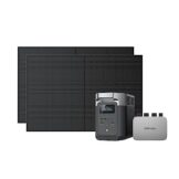 EcoFlow PowerStream Balkonkraftwerk, WLAN netzgekoppelter Mikrowechselrichter, 400W Rigid Solarpanels ×2, 1kWh Delta 2 tragbare Powerstation, App-Steuerung, Energieverbrauchssteuerung - 1