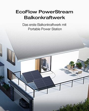 EcoFlow PowerStream Balkonkraftwerk, WLAN netzgekoppelter Mikrowechselrichter, 400W Rigid Solarpanels ×2, 1kWh Delta 2 tragbare Powerstation, App-Steuerung, Energieverbrauchssteuerung - 3