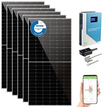 revolt Solar Komplett: 3,3kW (6x550W) MPPT-Solaranlage + 5,5kW Hybrid-Wechselrichter (PV Komplettanlage) - 2